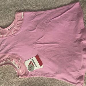 Reebok Pink Fitted Tank Top with Rounded Neckline